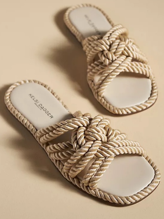 Kelsi Dagger Shoes - Kelsi dagger Brooklyn rope beachy slide sandals cream size 8